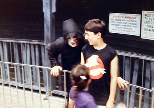 Kids in front of Mansion