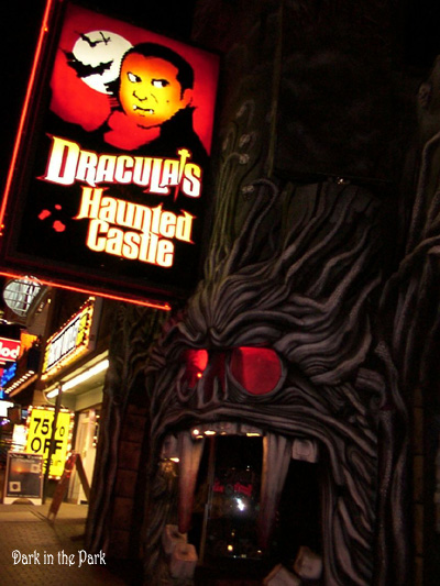 [Dracula's Haunted Castle during the night]